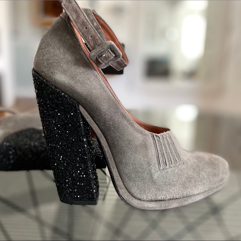 Robert Clergerie Glitter Platform Heel Shoes Sz 10